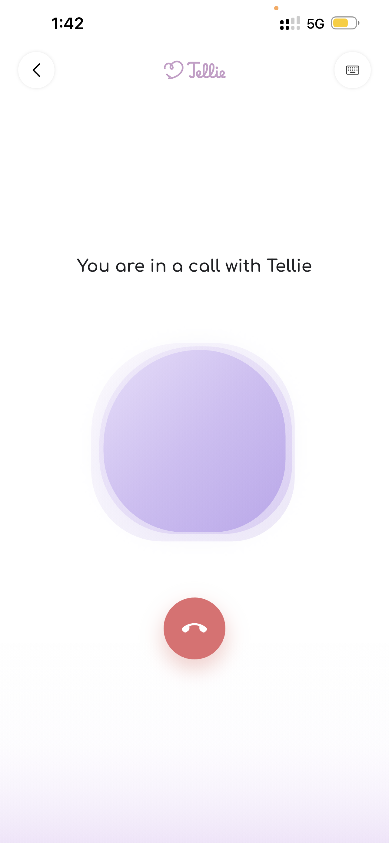 Current Tellie voice conversation screen